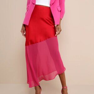 NWT Lulus High Low Midi Skirt